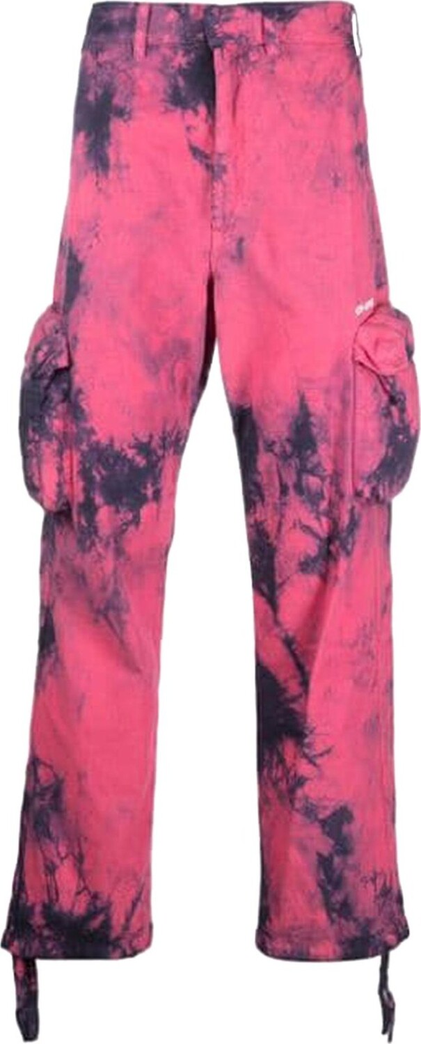 

Брюки Off-White Bounce Tie Dye Ripstop Cargo 'Fuschia/White', розовый