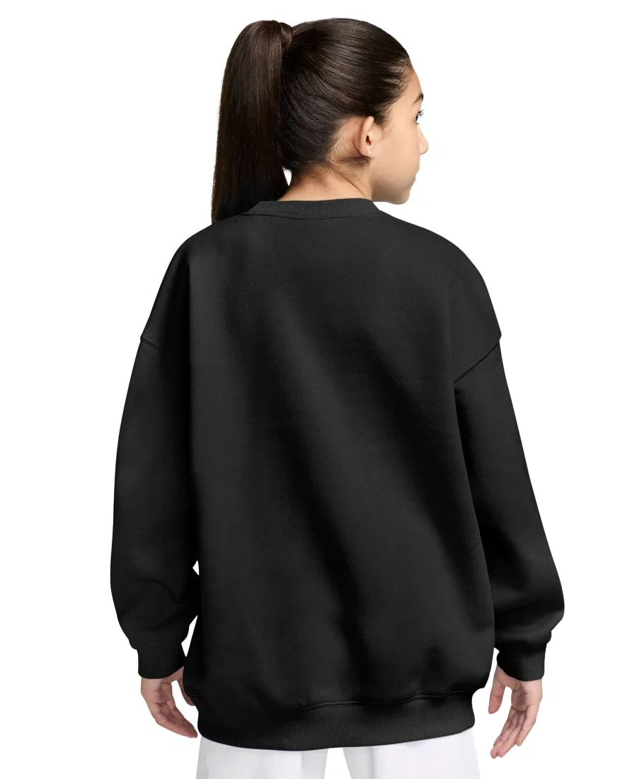 Свитшот с круглым вырезом из флиса Oversized Nike, Black/White — фото 3