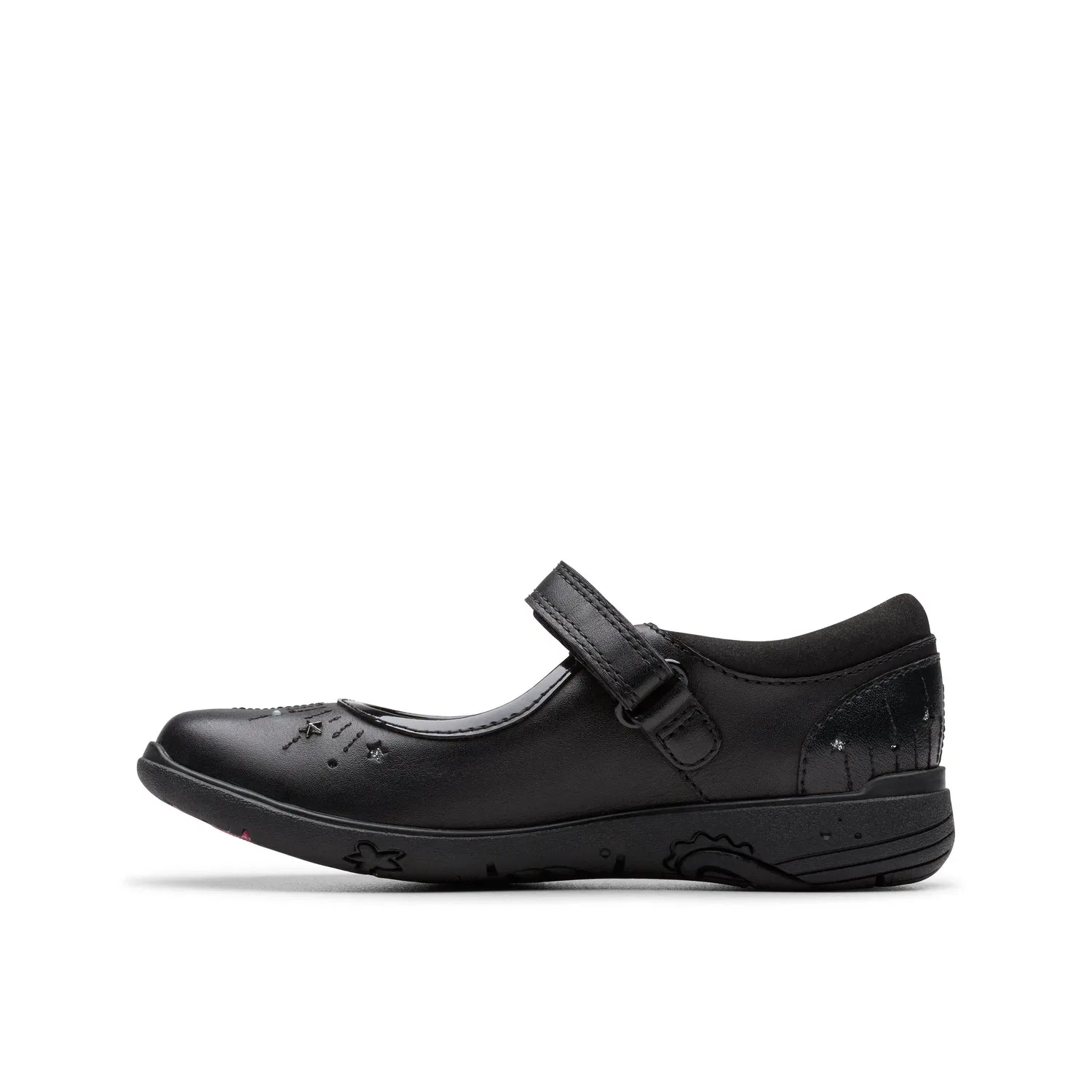 Туфли Mary Jane на липучке с морским единорогом Clarks, черный — фото 2