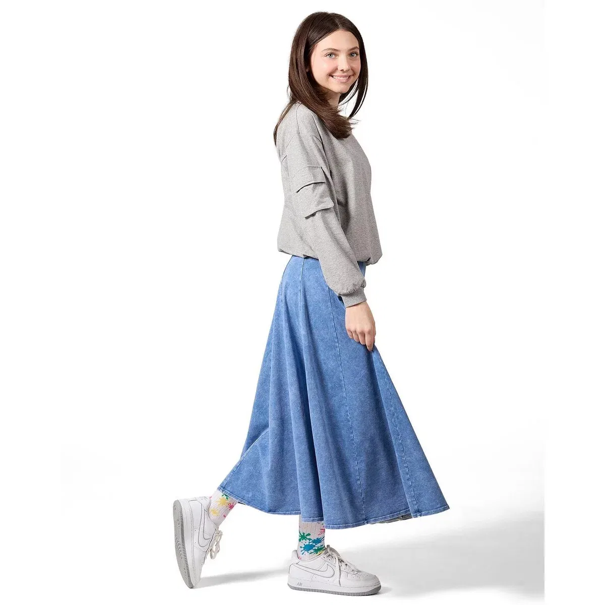 Детская футболка с длинным рукавом с принтом Memoi Gray Heather