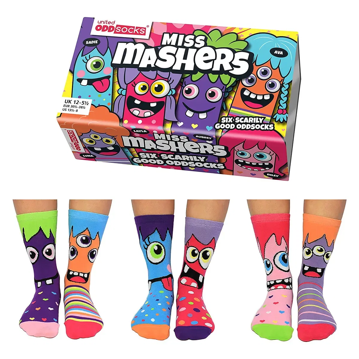 Носки с разными принтами Miss Mashers Monsters United Oddsocks, Multi