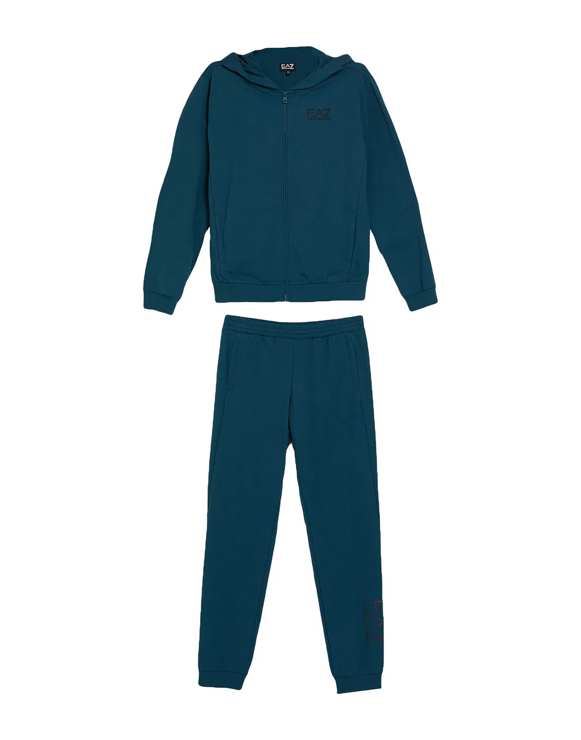 Детский спортивный костюм с капюшоном EA7, Deep Teal