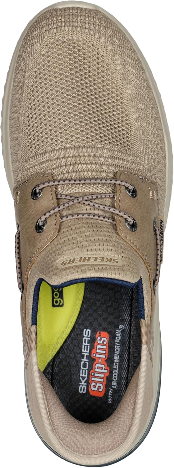 Мужские лоферы Skechers Delson 3.0 - Roth Slip-ins, Taupe — фото 3