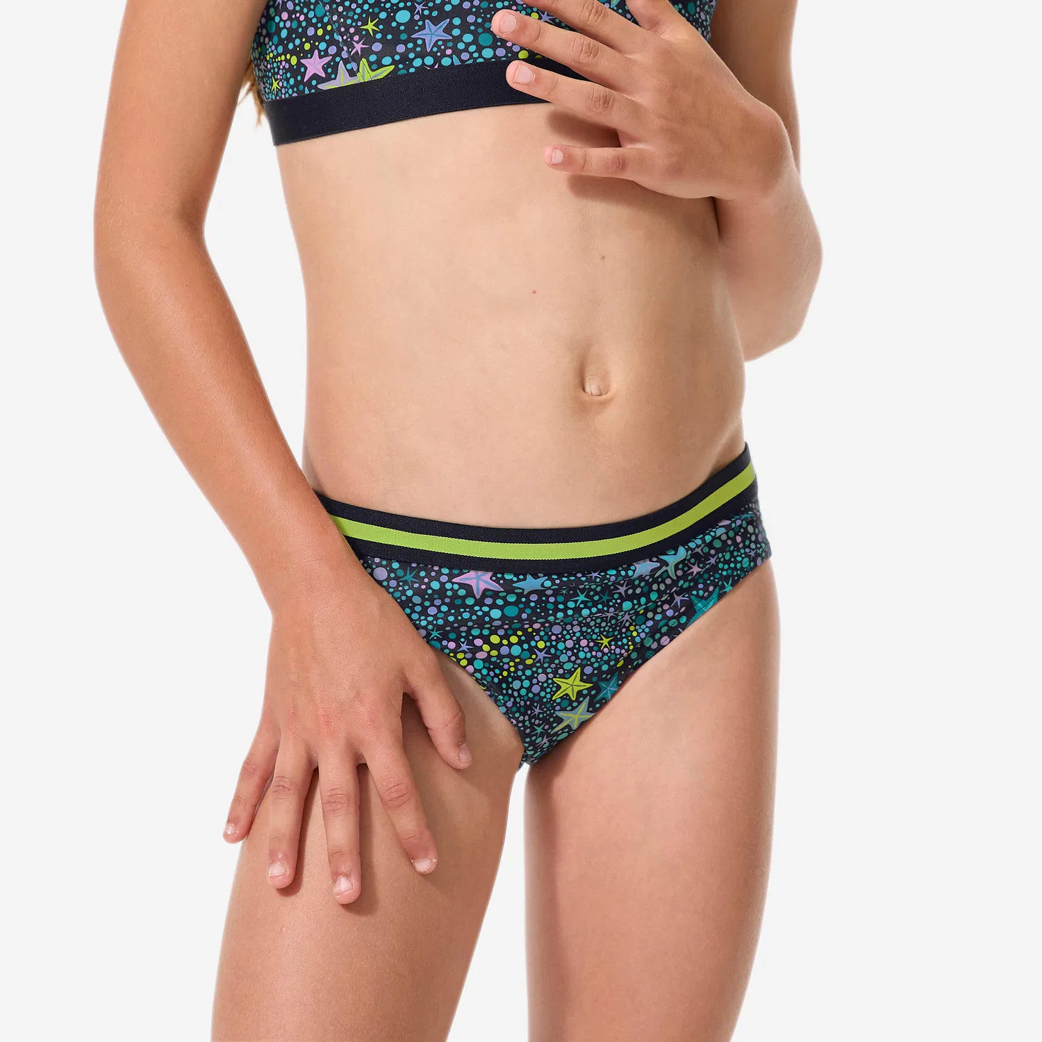 Детские плавки для девочек с принтом Sportbikini Hose Madchen - Vega Magic Nabaiji, Yellow