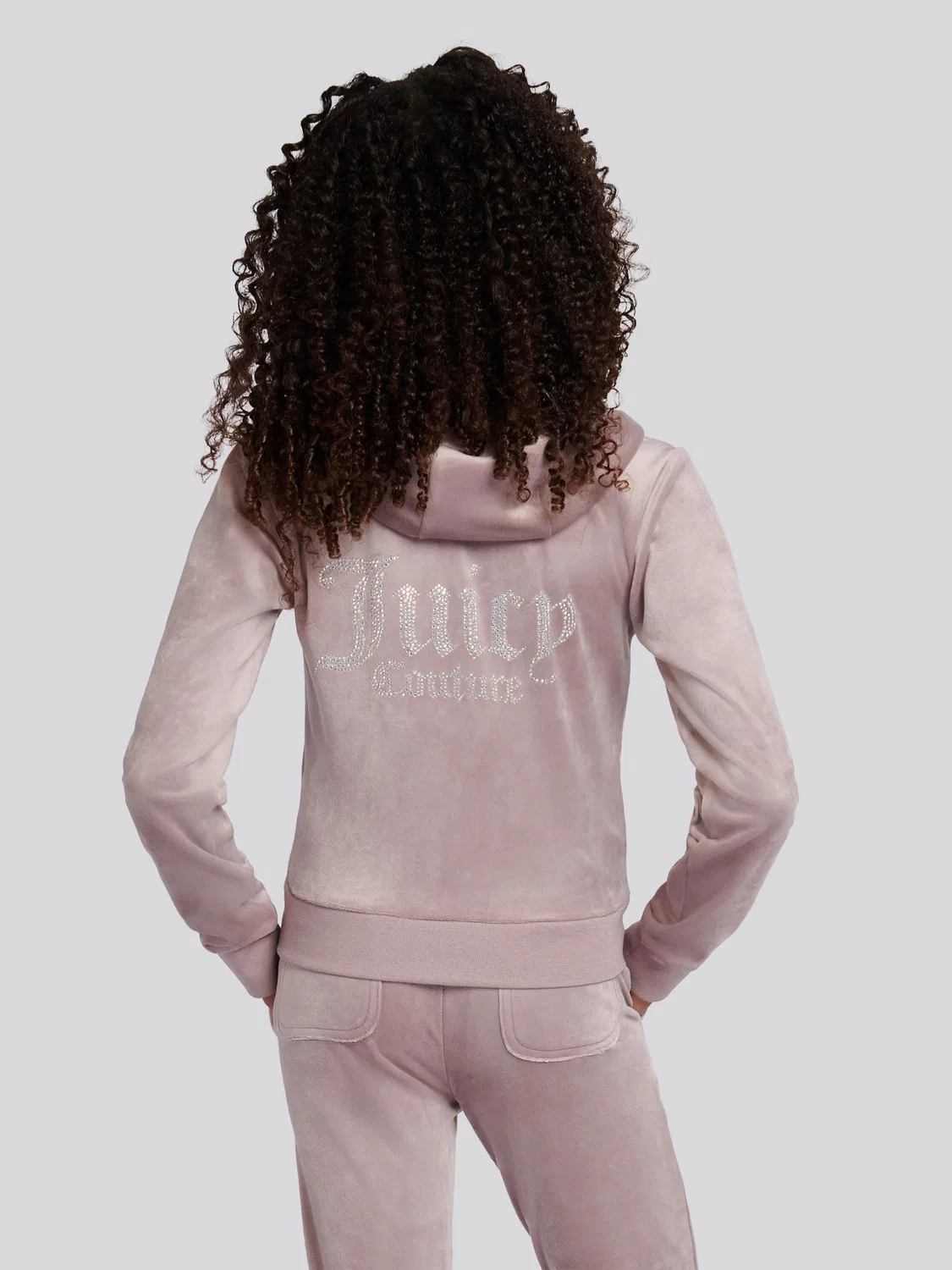 Худи на молнии с диамантами Juicy Couture, фиолетовый — фото 4