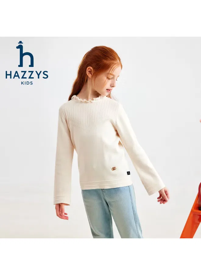 Топ трикотажный с длинным рукавом и кружевным воротником Hazzys — фото 2