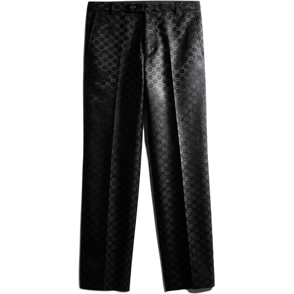 Мужские брюки повседневные прямого кроя Black GUCCI