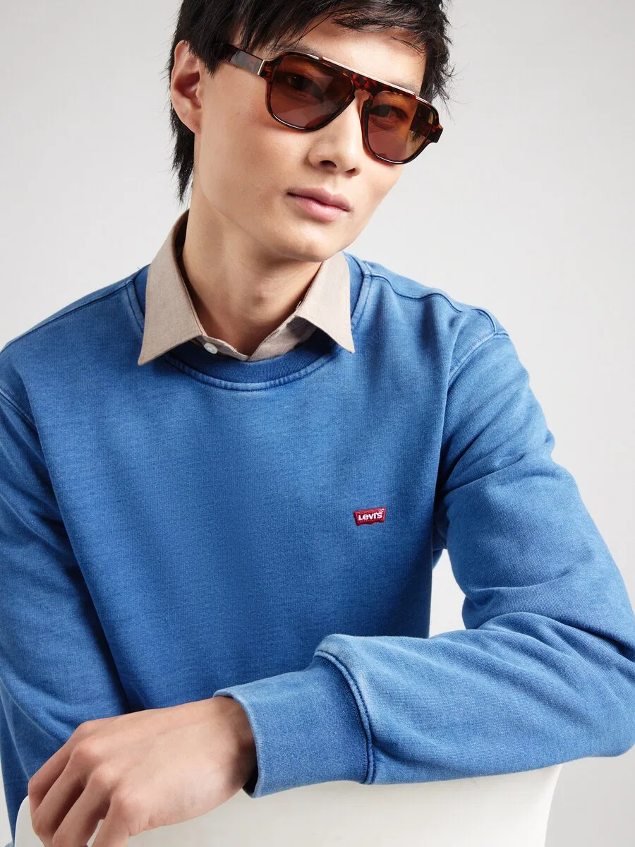Толстовка LEVI'S стандартного кроя «Original Housemark Crewneck Sweatshirt» королевского синего цвета — фото 2
