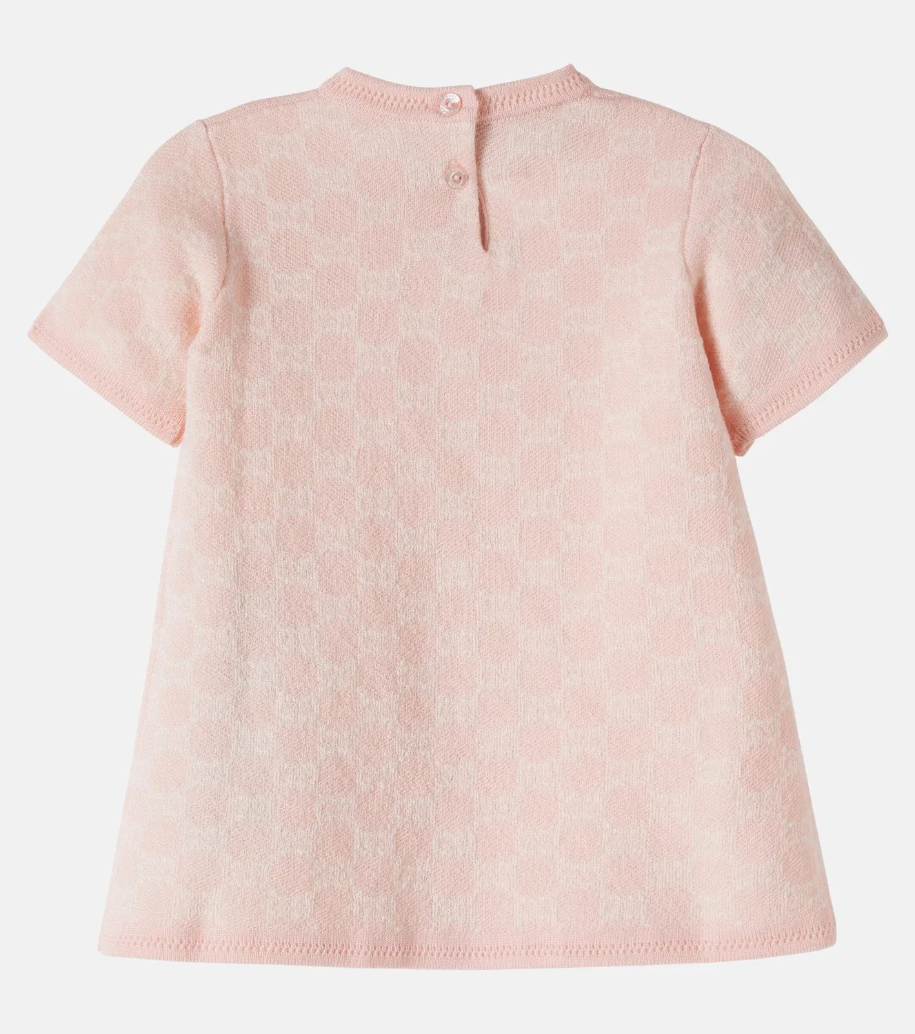 Детское платье из шерсти с жаккардовым узором GG GUCCI KIDS, розовый — фото 3