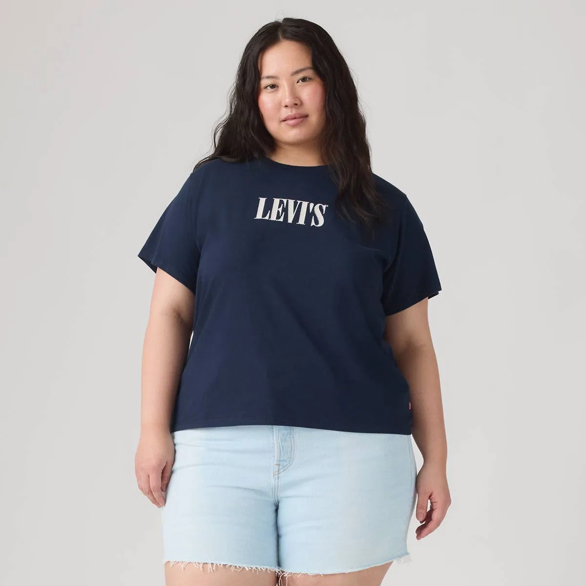 Идеальная футболка (большого размера) Levi's, Serif Stud Outline Navy Blazer - Blue — фото 3
