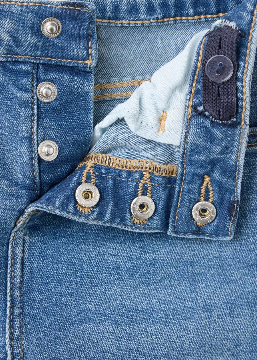 Детские расклешенные джинсы MANGO KIDS синего цвета — фото 4