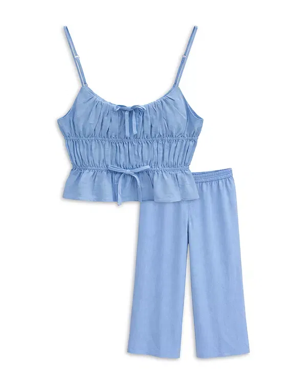 Детские брюки для девочек с широкой штаниной KatieJ NYC, Serene Blue — фото 3