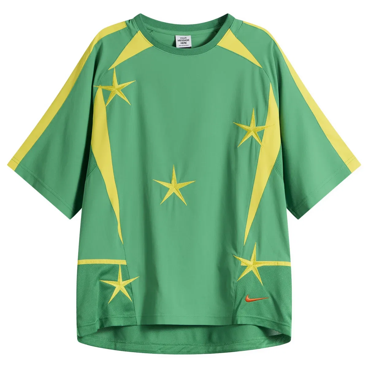 Футболка футбольная с сетчатыми вставками Ymh football jersey Nike, Court Green Lightening & Safety Orange
