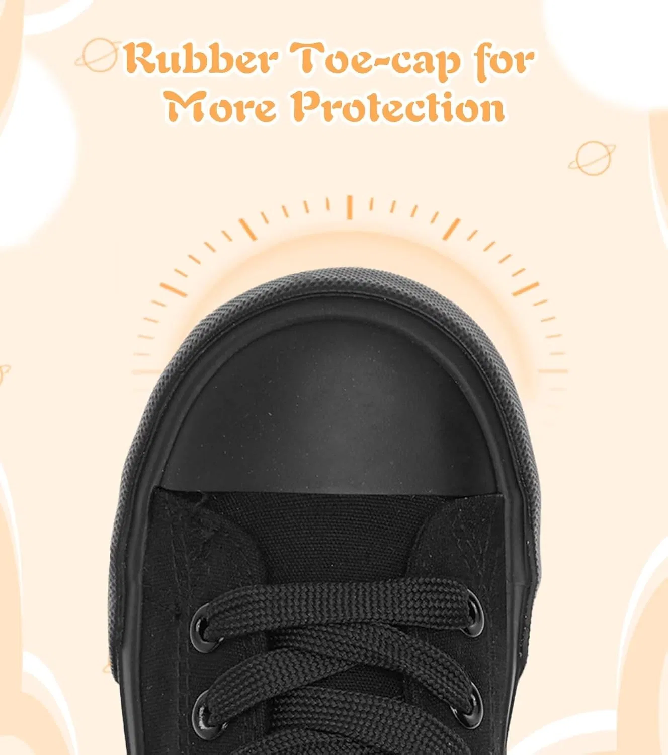 Детские кеды для девочек с мягкой стелькой Cofopo, All Black — фото 4