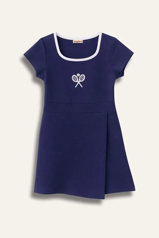 Детское платье для девочек с вышивкой Zeyland, Navy Blue