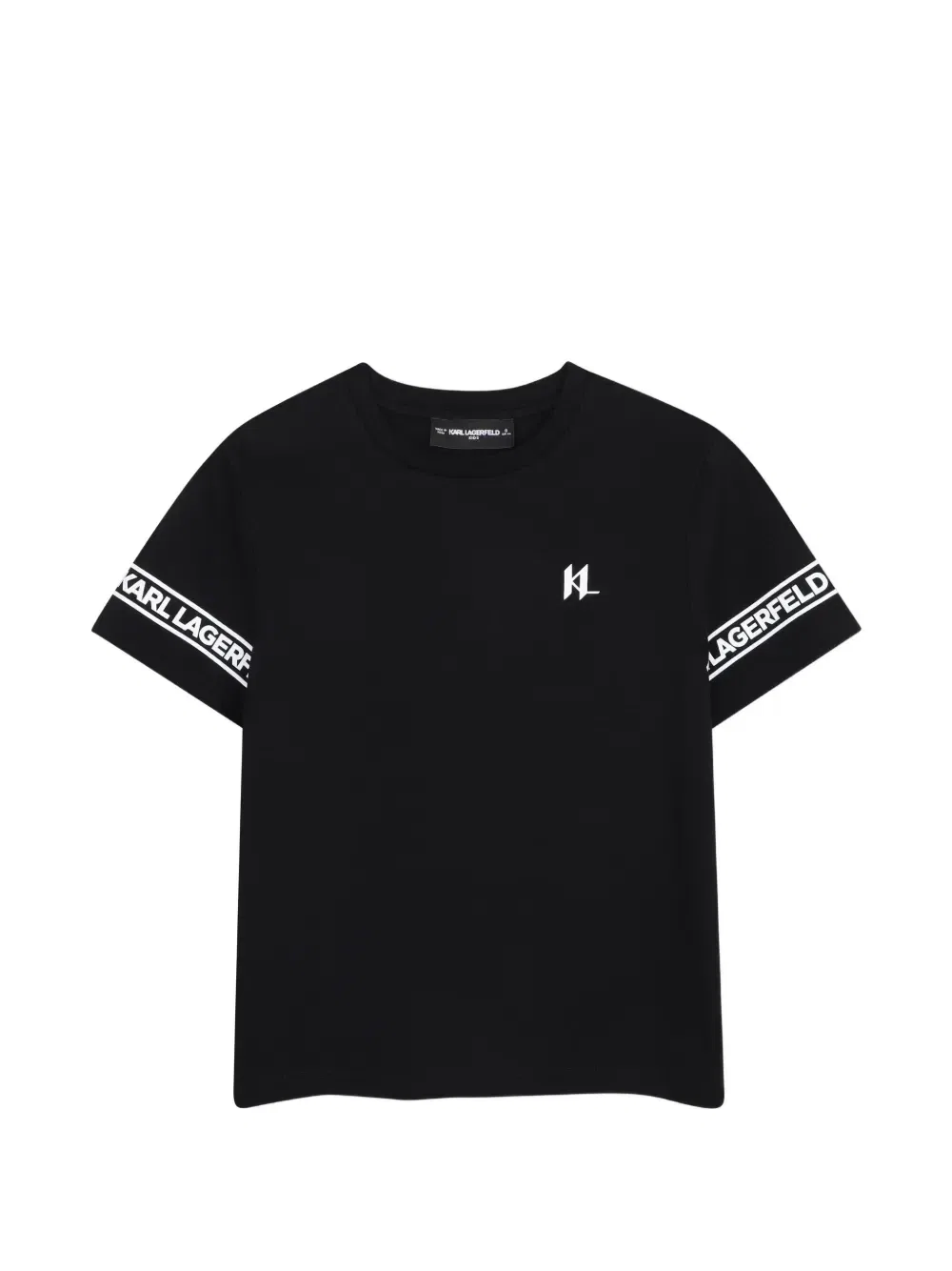 Футболка с коротким рукавом и логотипом Karl Lagerfeld Kids, черный