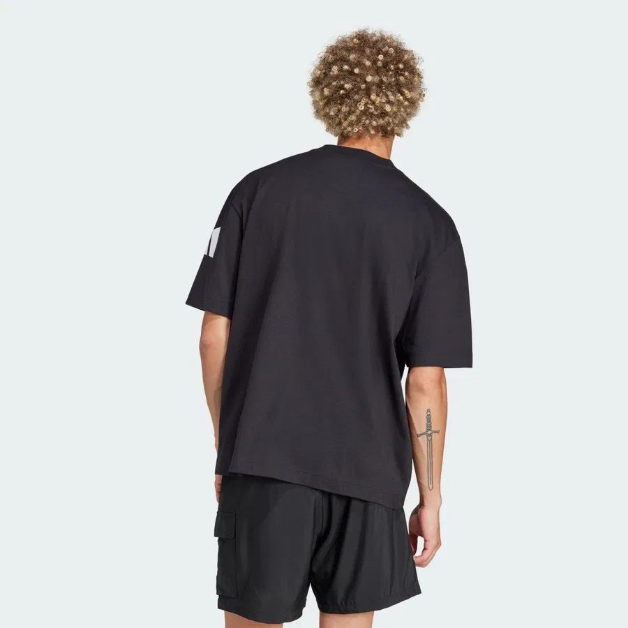 Футболка свободного кроя с логотипом adidas Sportswear Essentials Loose Fit 3 Bar Logo Tee, Черно-белый — фото 2