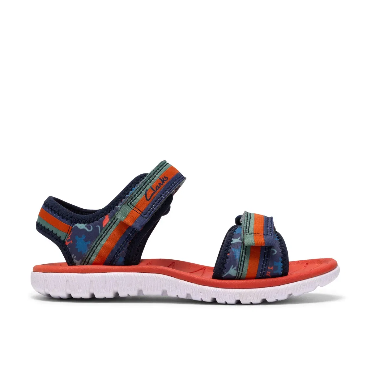 Детские босоножки с принтом Surfing Tide K Clarks, Blue