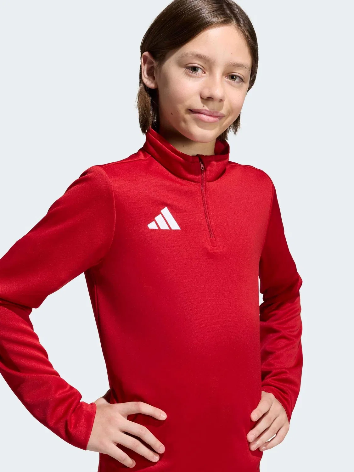 Тренировочная куртка adidas Entrada26 с четверть-застежкой, красная