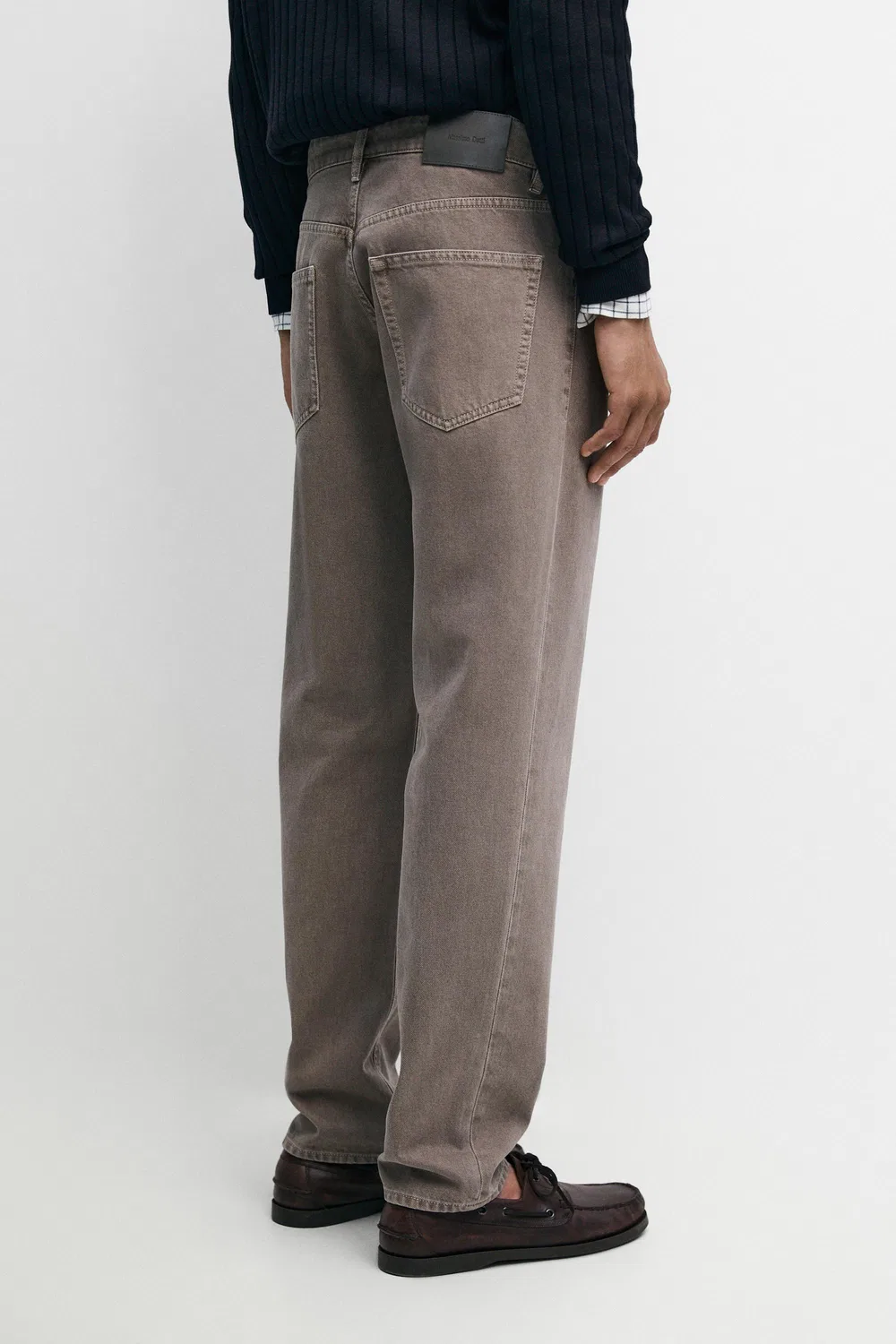 Джинсы Massimo Dutti Tapered Fit , бежево-серый — фото 4