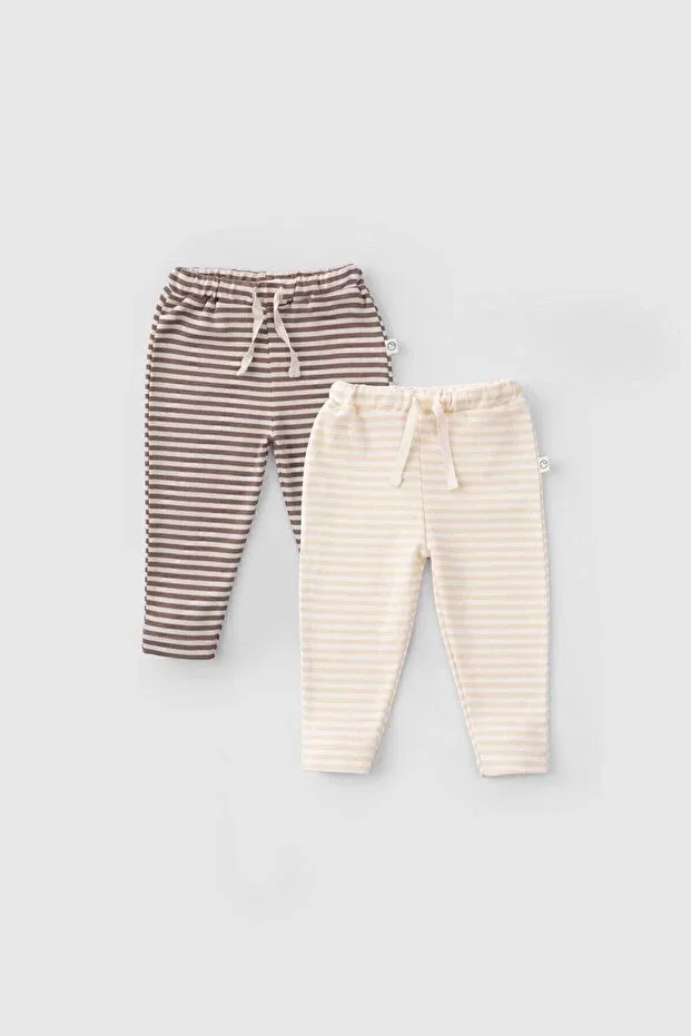Детские брюки для девочек органические хлопковые 2-Piece organic cotton baby pants playtime Little Gusto, Yellow