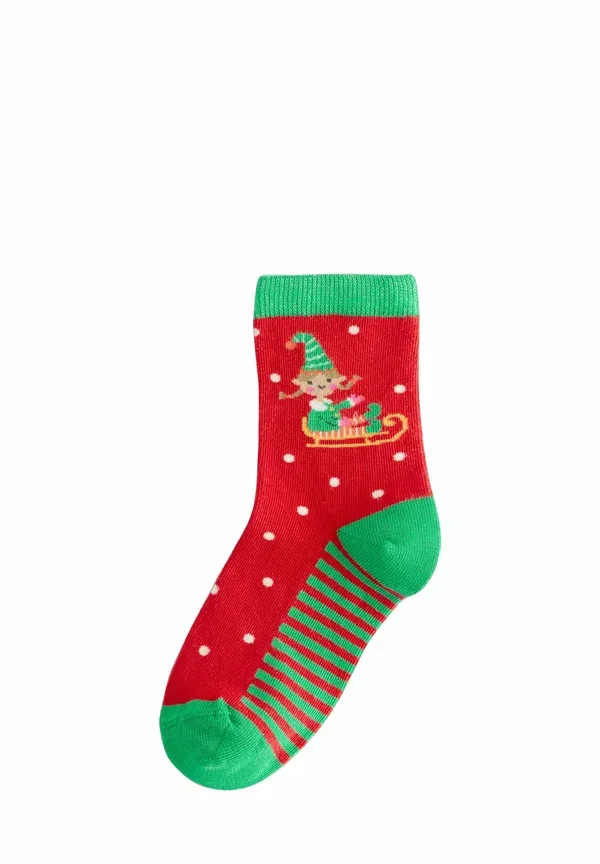Носки полосатые Rich Christmas Elf Ankle 5 Pack Next, red/green, красный/зеленый — фото 4