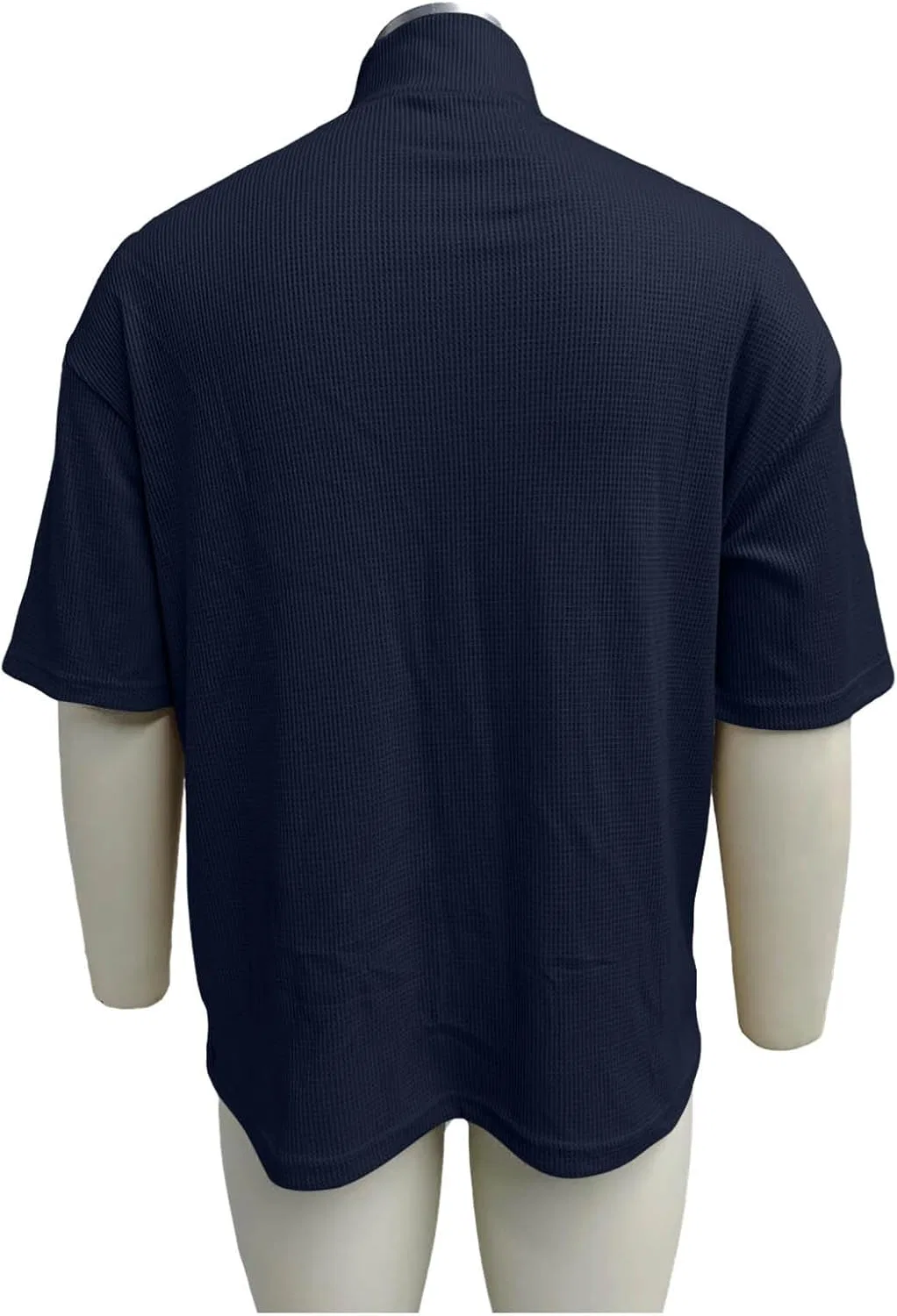 Мужская футболка с четверть-застежкой Waffle Knit, Navy — фото 4
