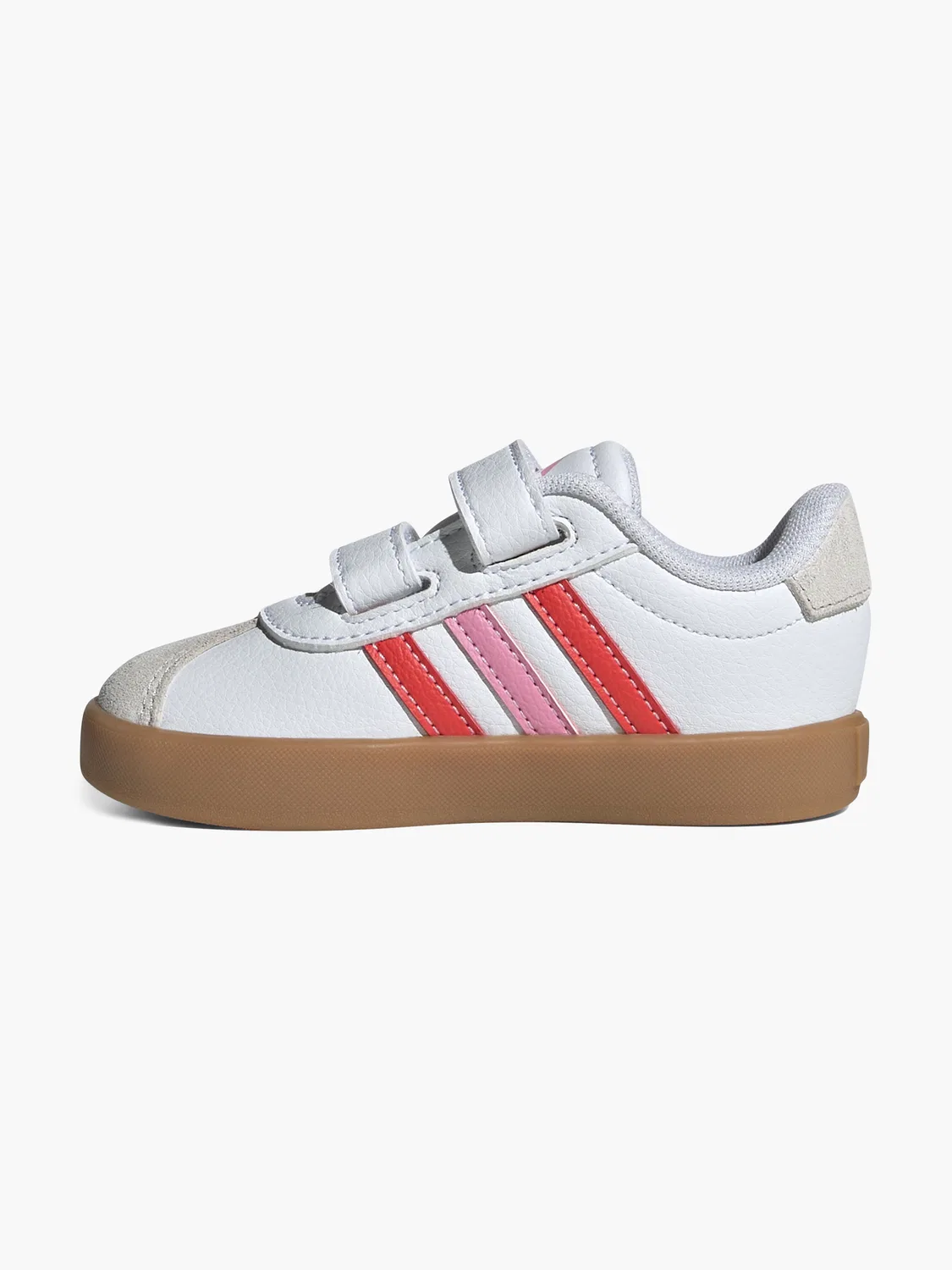 Детские кроссовки на липучке Adidas VL Court 3.0 CF I, розовый — фото 3