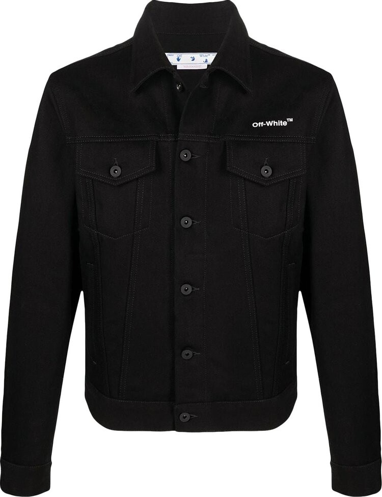 

Куртка Off-White Diag Tab Slim Denim Jacket 'Black', черный