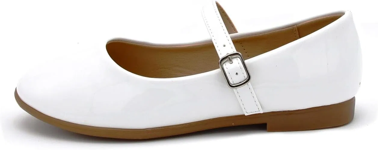 Детские туфли-балетки для девочек с бантом Nova Utopia Nova Footwear, Whitepatent — фото 2