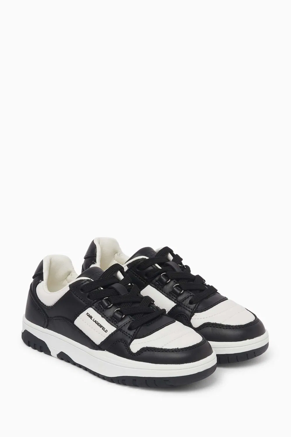 Кроссовки кожаные с логотипом Karl Lagerfeld Kids