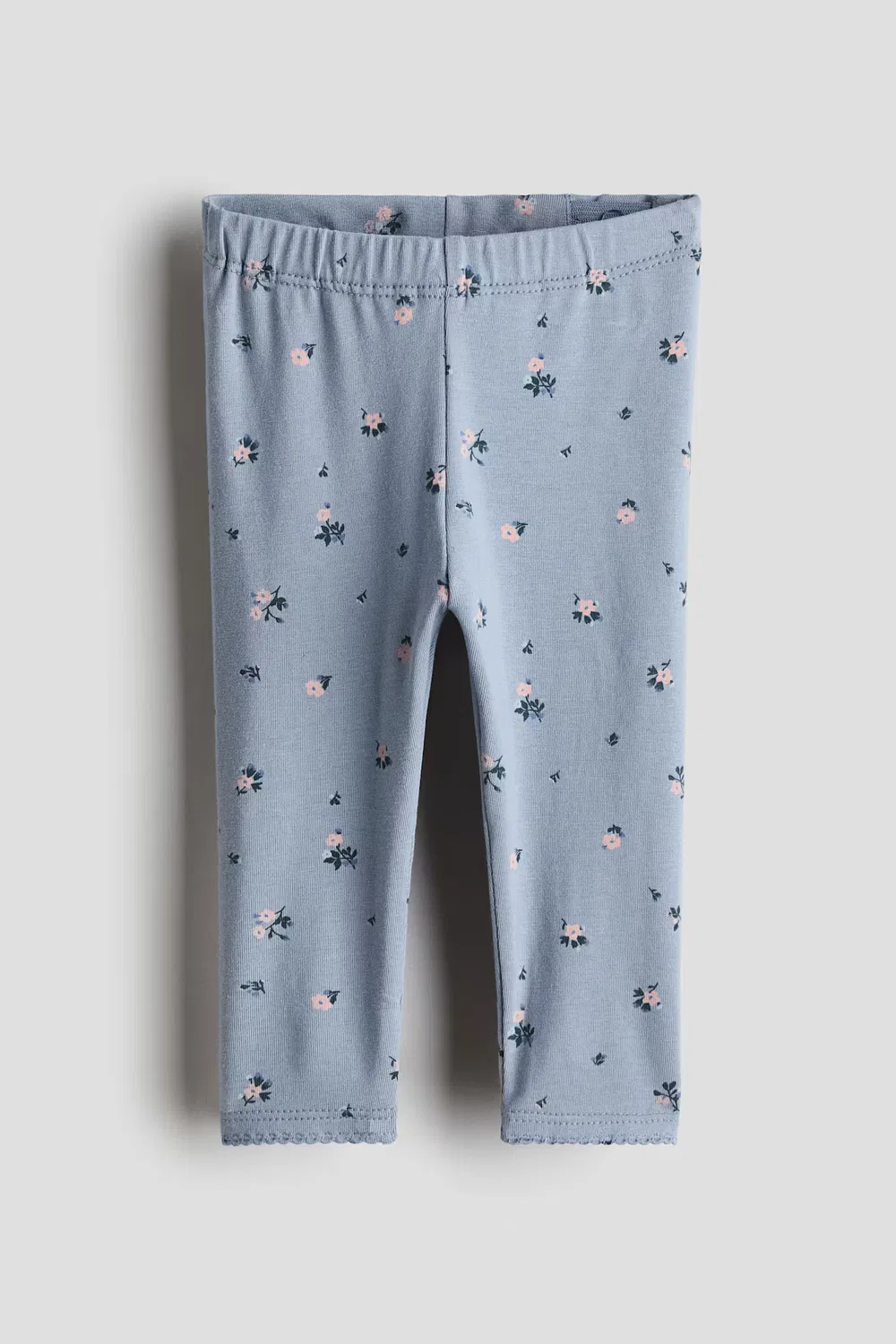 Леггинсы из хлопка с принтом H&M, Helles Mattblau/Geblümt