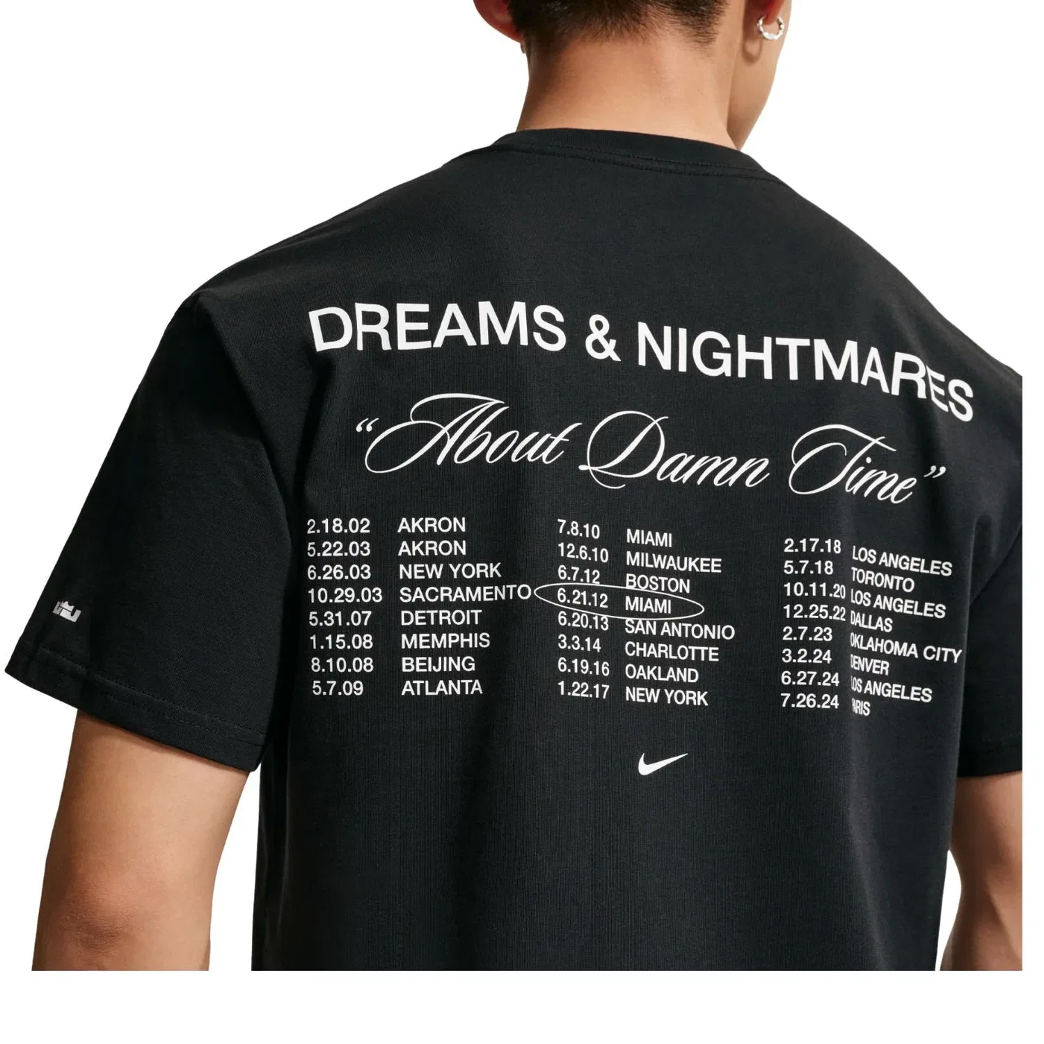 Мужская футболка с принтом Dreams And Nightmares Nike, черный — фото 2
