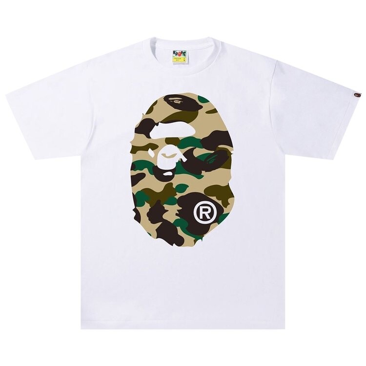 

Футболка BAPE 1st Camo Big Ape Head Tee 'White/Yellow', белый