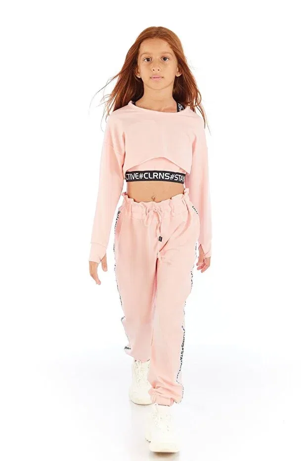 Детские свитшот для девочек с вышивкой Colorinas, Pink — фото 3