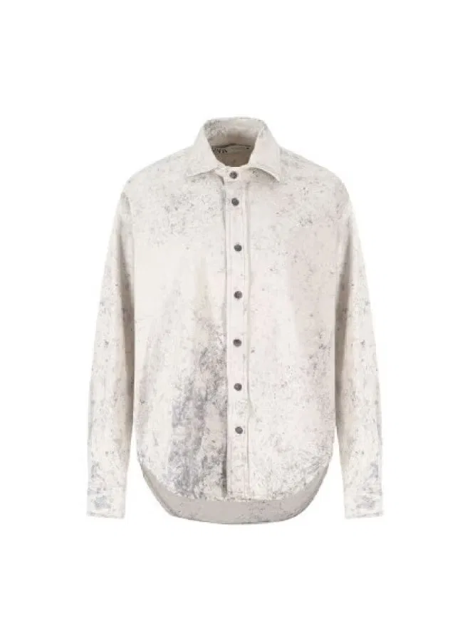 Рубашка-куртка с длинным рукавом и цветными блоками Zara, бежевый