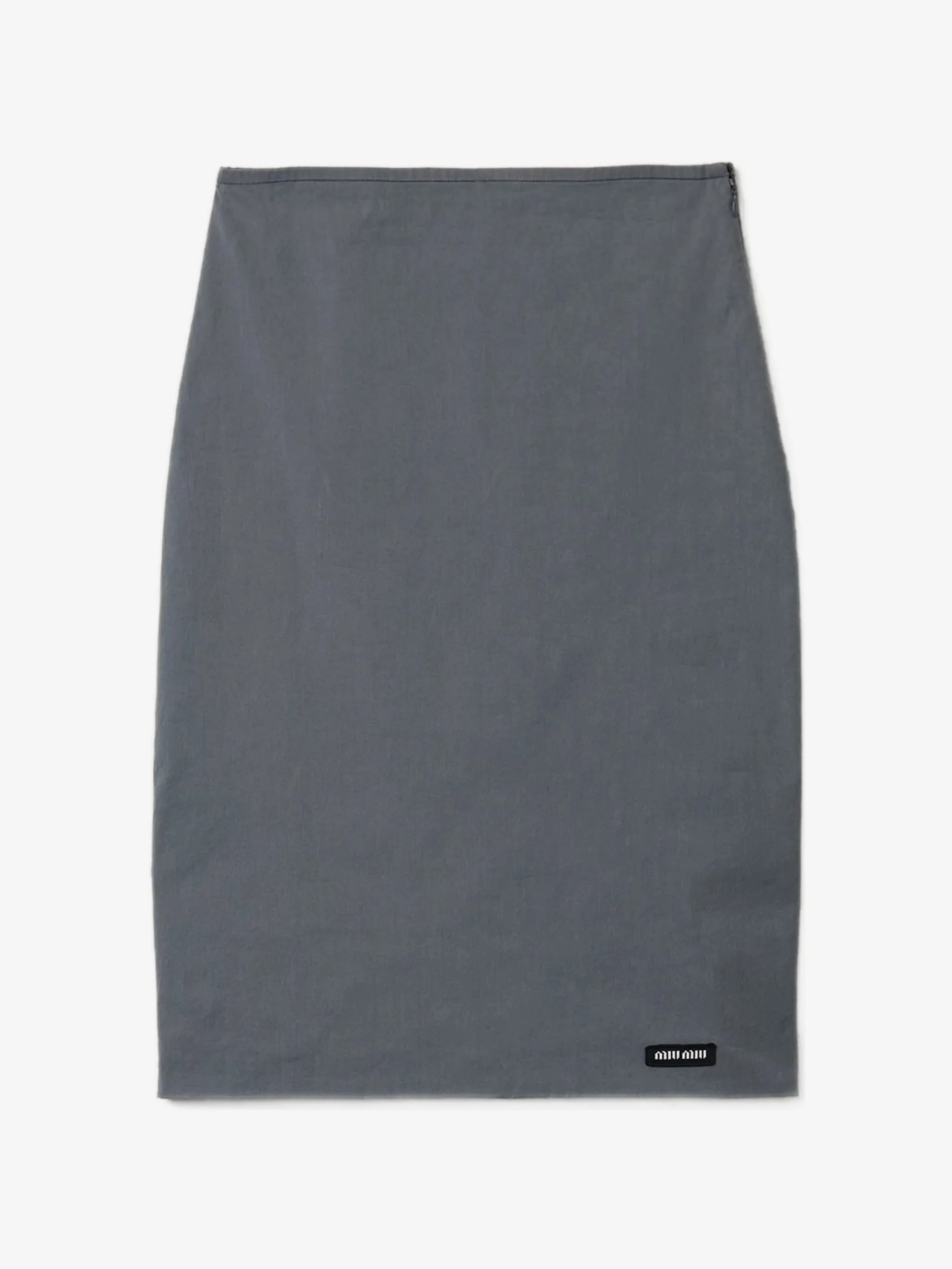 Юбка Miu Miu Stretch Poplin, серый — фото 3