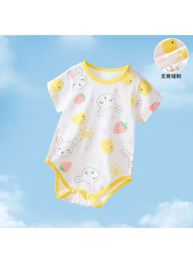 Боди-комбинезон с коротким рукавом с принтом Bornbay, клубничный заяц — фото 4