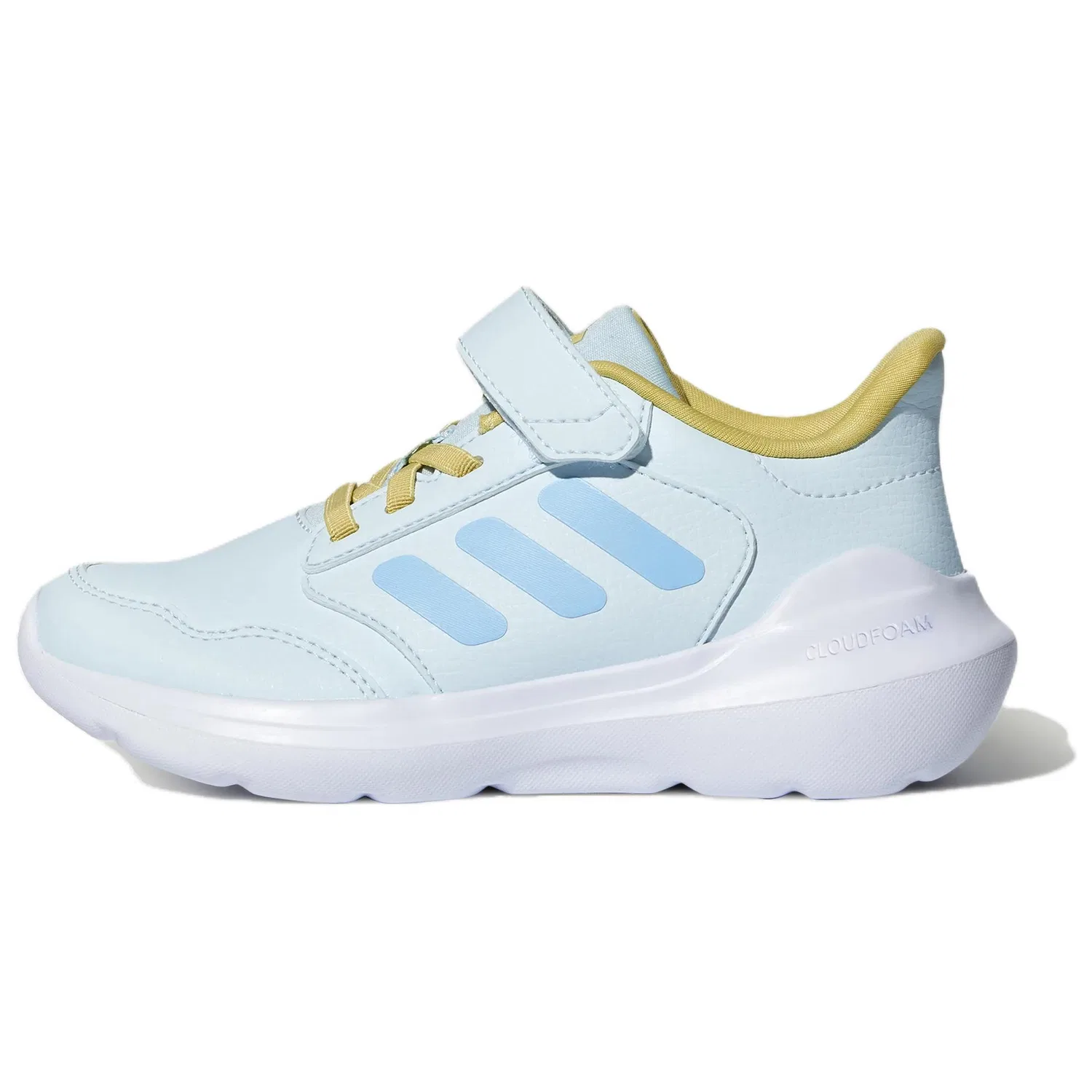 Детские беговые кроссовки с длинным шнурком Adidas, White/Glossy Finish Blue