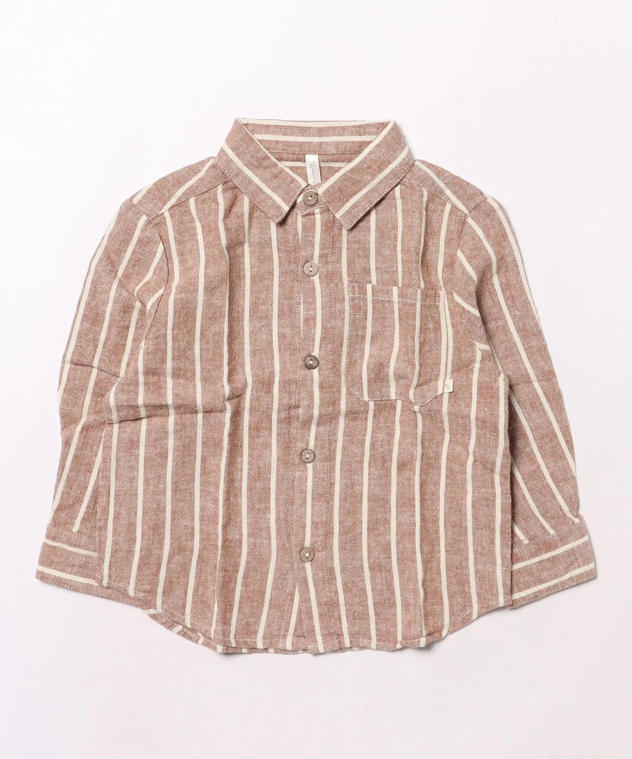Детская рубашка с длинным рукавомCedar Pinstripe Rylee + Cru, White/Brown
