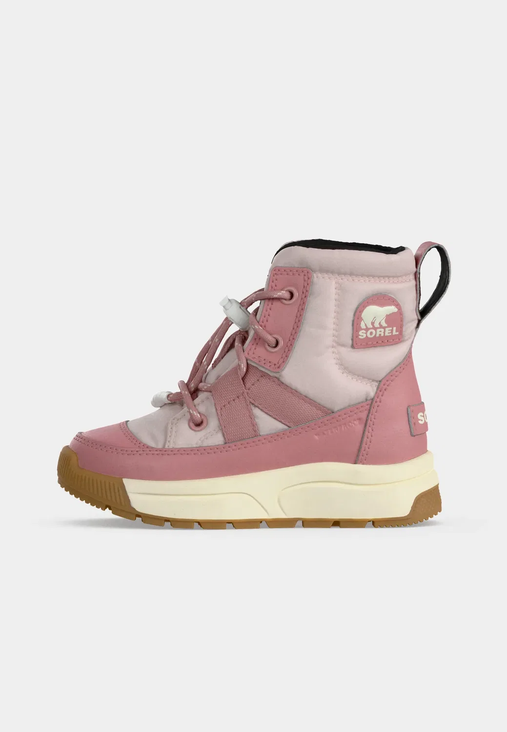 Детские унисекс ботинки Whitney III Mid WP на шнуровке Sorel, Pink Salt/Eraser Pink — фото 2