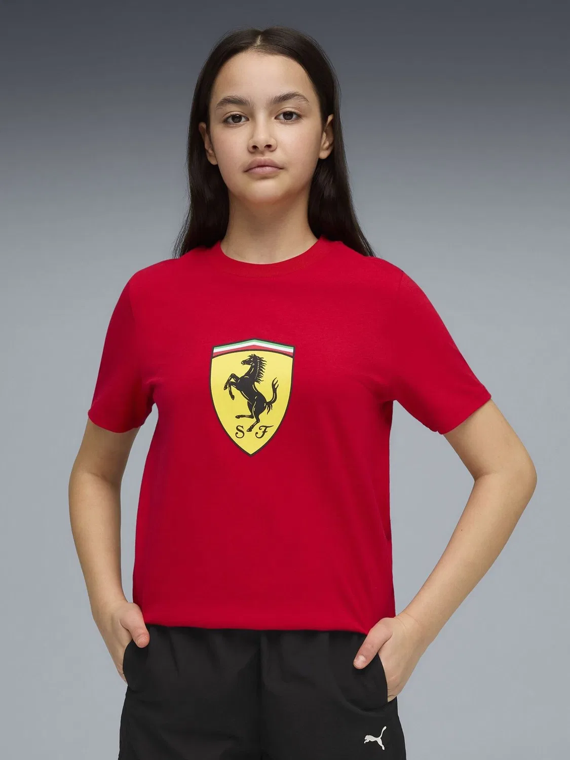 Футболка Puma Red Scuderia Ferrari Coloured Shield Youth Puma, красный