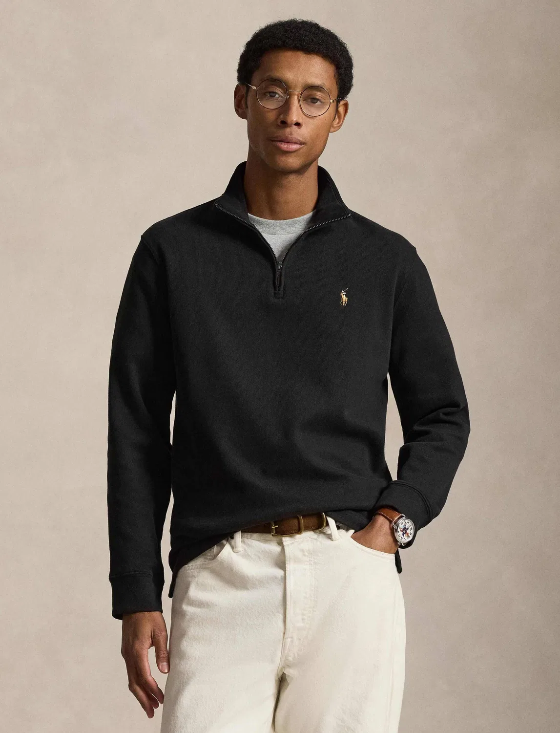 Футер с капюшоном на молнии Polo Ralph Lauren, черный