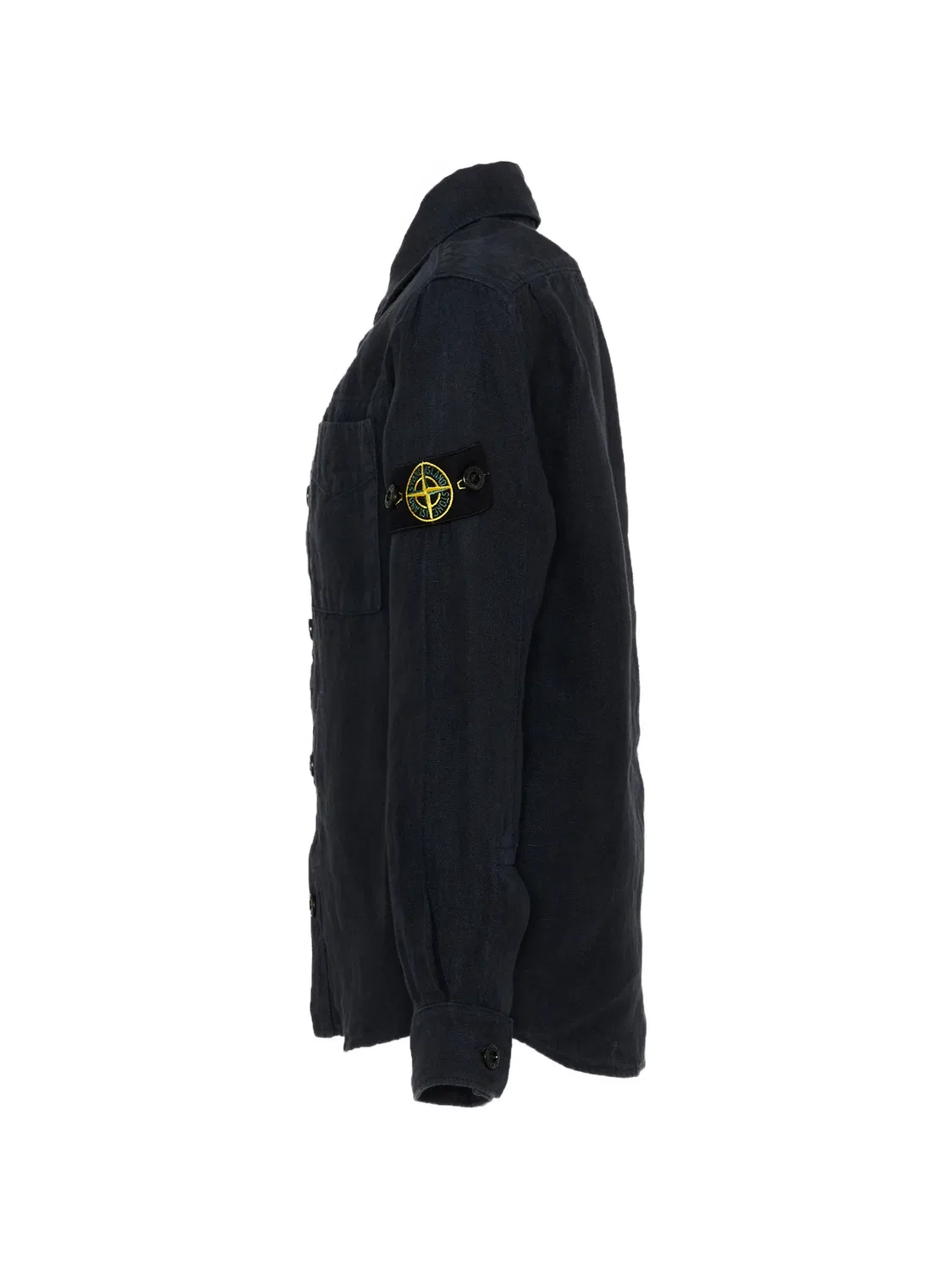Рубашка из льна с нагрудным карманом Stone Island, синий — фото 2