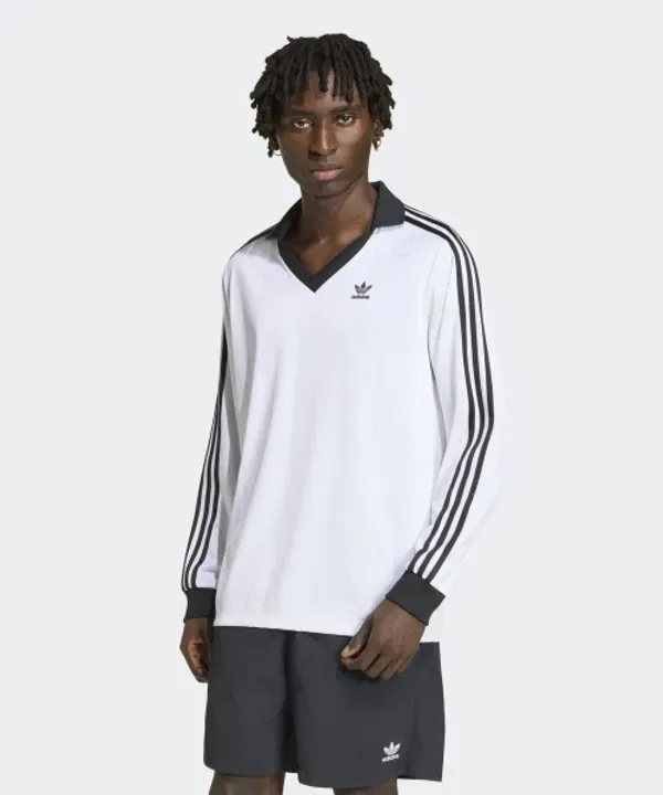 Футболка с длинным рукавом пике, футбольная, Adidas, белый