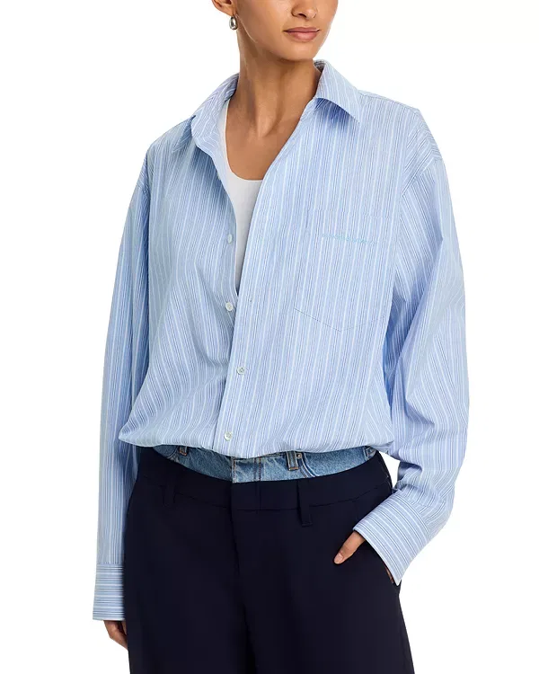Женский топ с длинным рукавом Pre Styled Gathered Shirt Alexander Wang, Light Blue