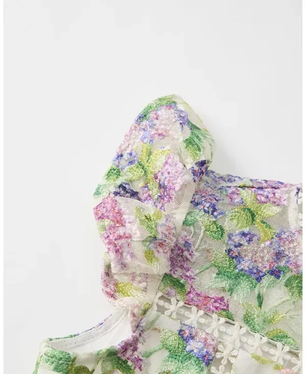 Детское платье для девочек с вышивкой Clementine Marlo Kids, Floral — фото 4