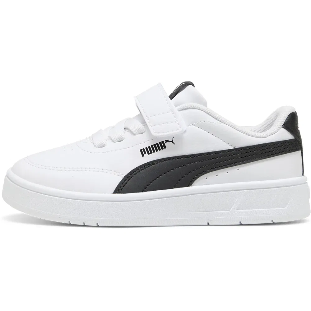 Детские кроссовки для девочек из искусственной кожи Court Classic Clean AC+ PS Puma, White — фото 3