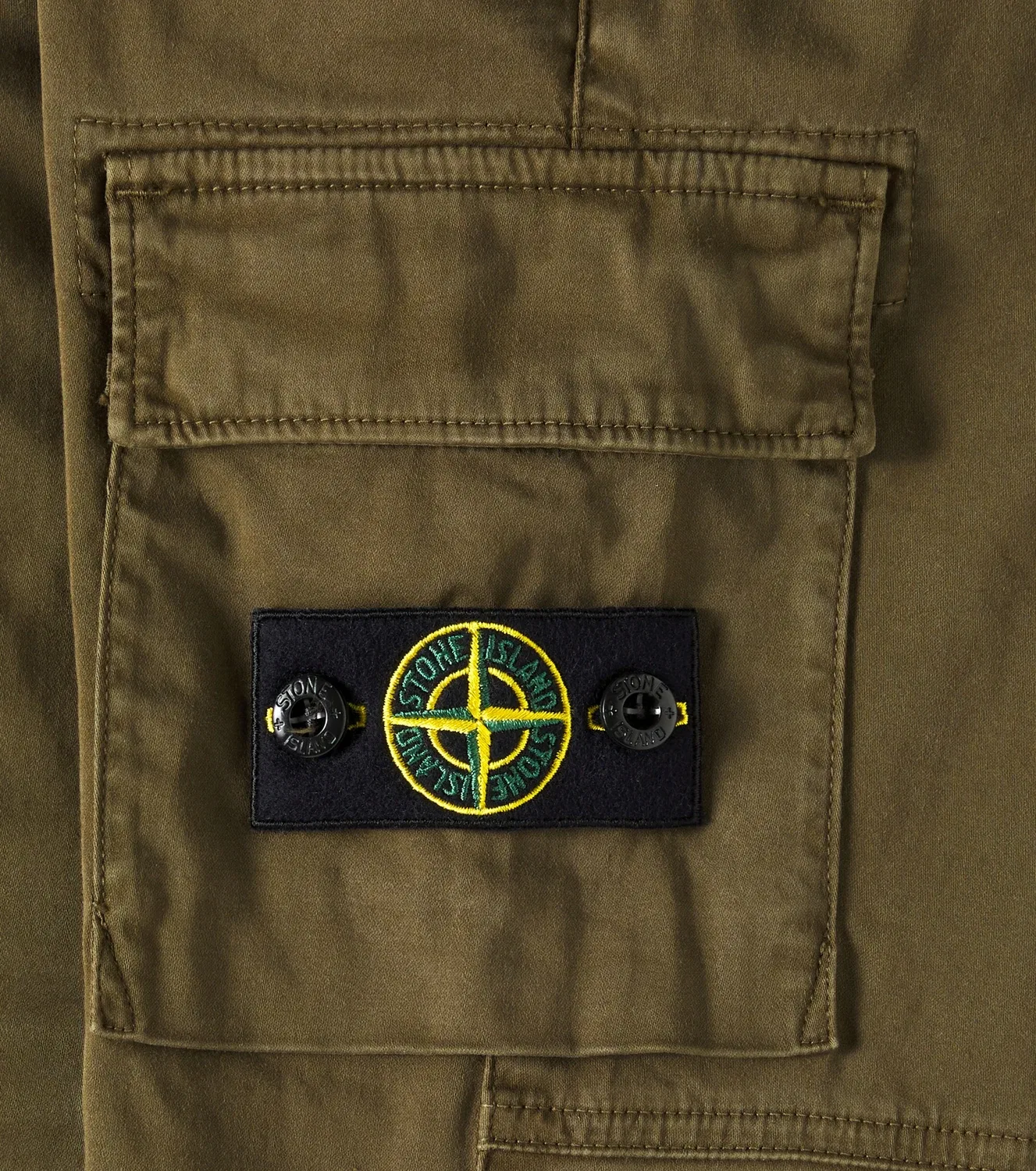 Брюки хлопковые с карманами-карго Stone Island Junior, зеленый — фото 3