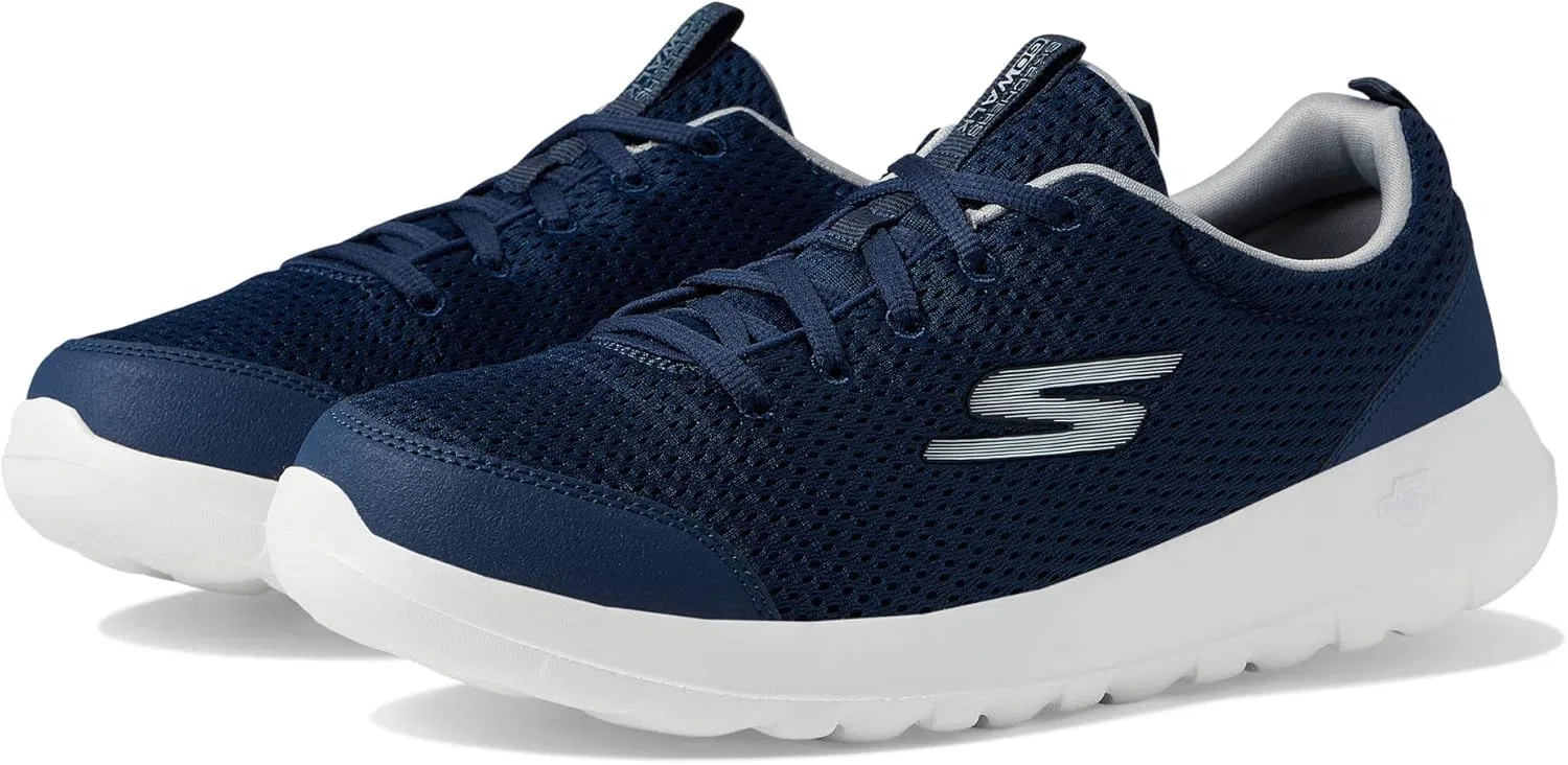 Мужские кроссовки Skechers Gowalk Max Otis-Athletic Air Mesh на шнуровке для ходьбы, Navy Grey — фото 2